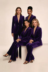 2 Piece Plum Velvet Peak Lapel Choir Suits