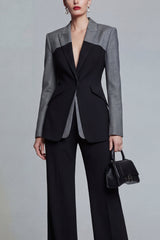 2 Piece Black Single Breasted Peak Lapel Slim Fit Prom Suits