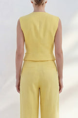 2 Piece Yellow Butter Shawl Lapel Double Breasted Business Suits with Pockets