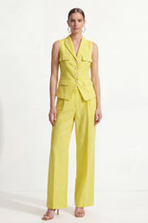 2 Piece Lemon Yellow Single Breasted Peak Lapel Business Suits