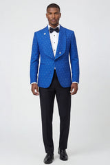 2 Piece Shawl Lapel Black One Button Men's Prom Suits with Beading