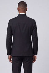 2 Piece Black Single Breasted Men's Prom Suits with Embroidery