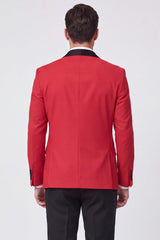 3 Piece Red Shawl Lapel One Button Men's Prom Suits