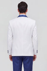 3 Piece Shawl Lapel Blue One Button Men's Wedding Suits