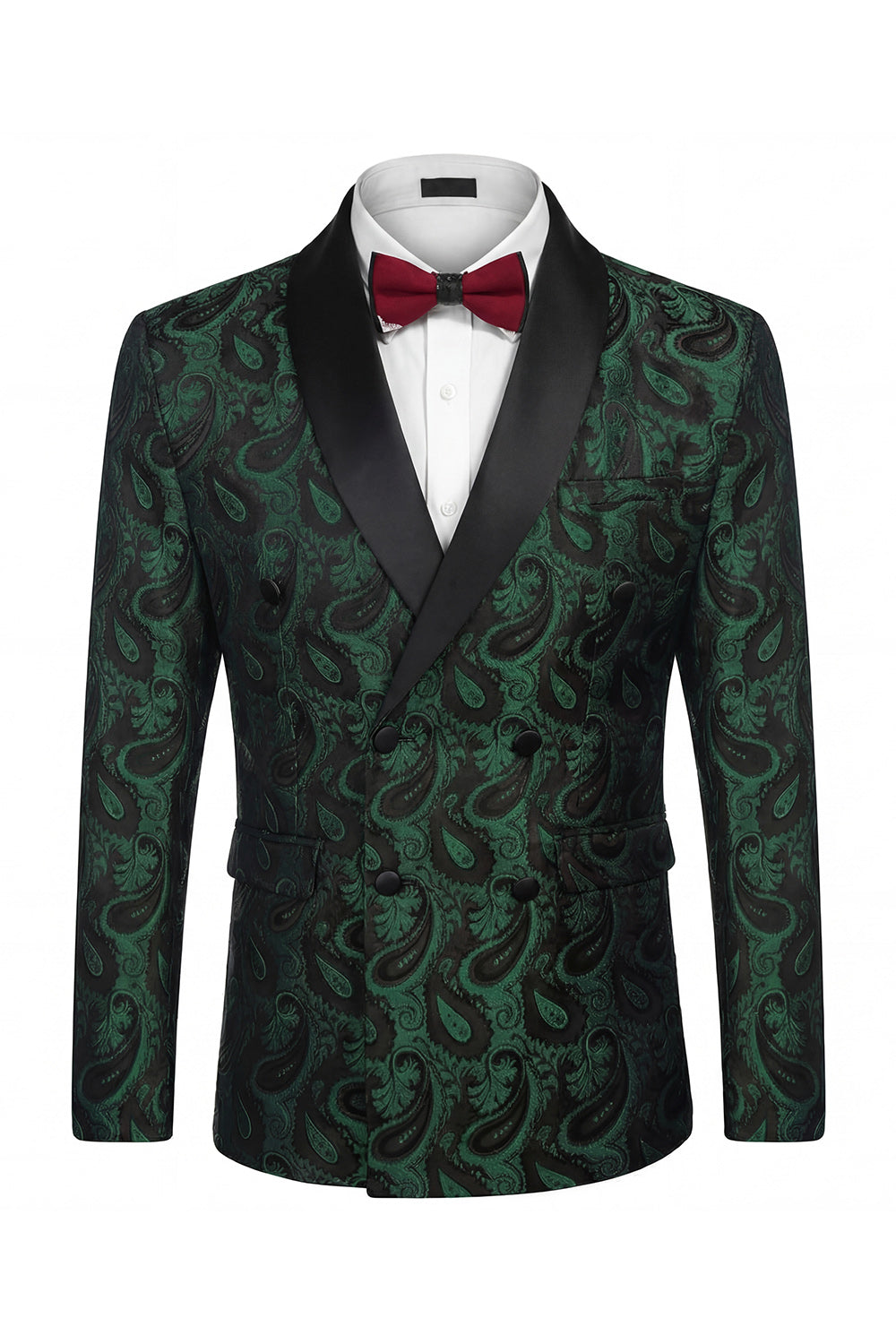 2 Piece Shawl Lapel Black Double Breasted Men's Wedding Suits