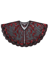 1920s Red Glitter Sequins Cape