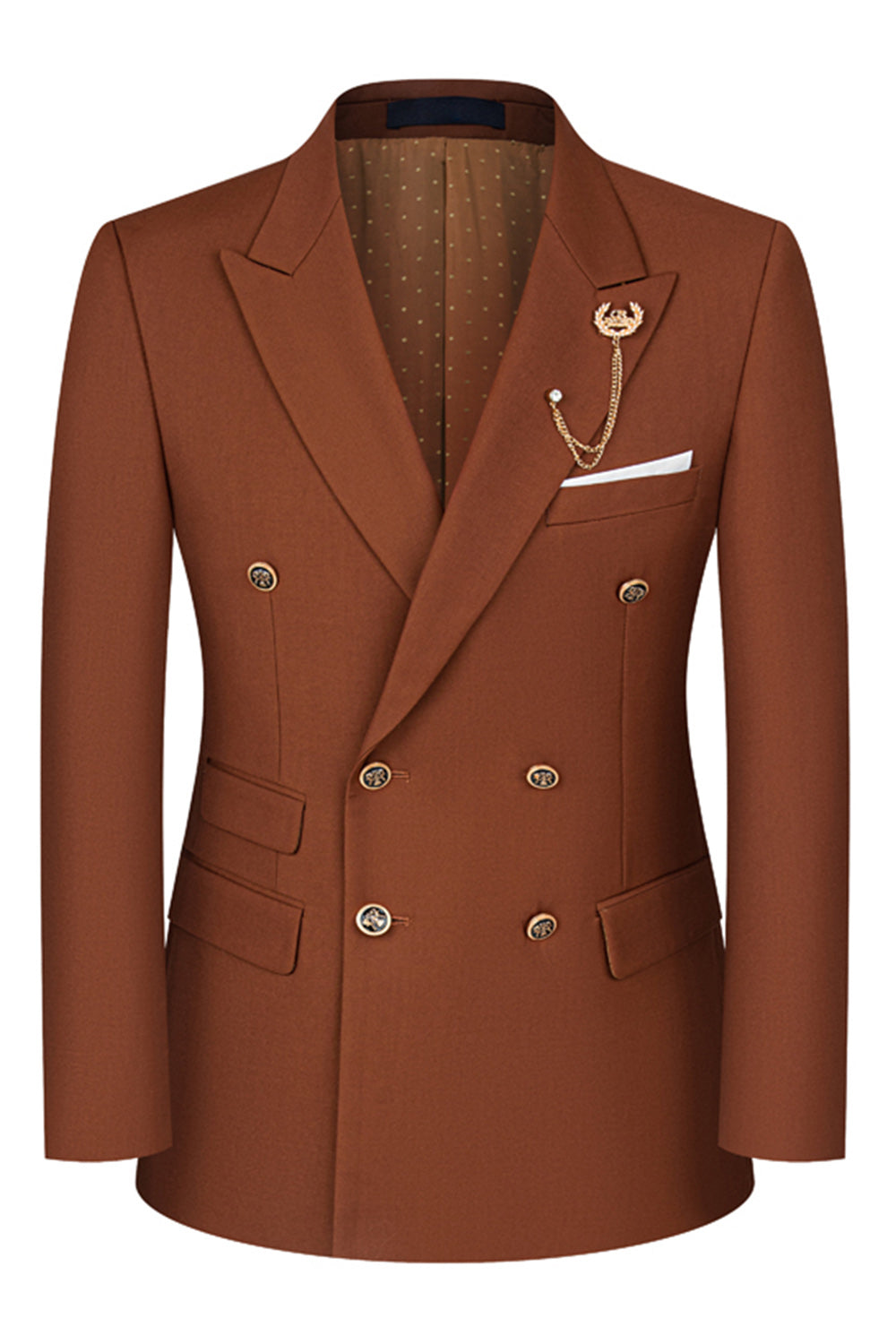 2-piece Black Peaked Lapel Double Breasted Men's Suits