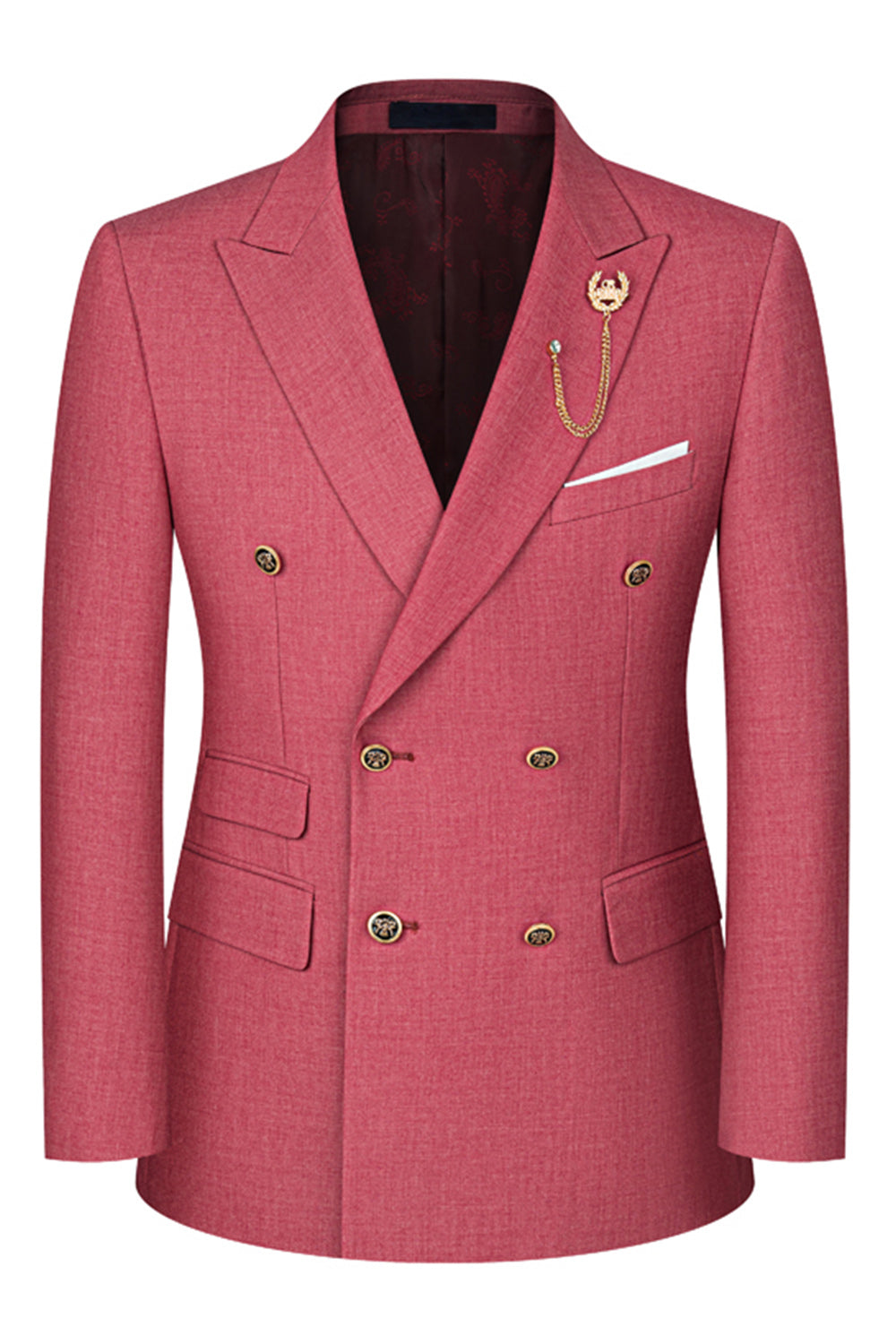 2-piece Black Peaked Lapel Double Breasted Men's Suits