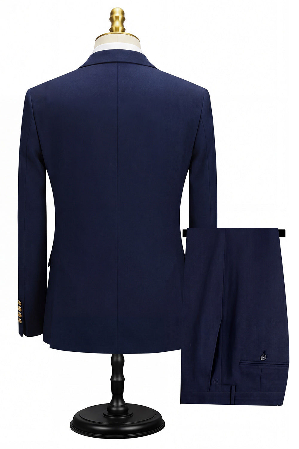 2-piece Black Peaked Lapel Double Breasted Men's Suits