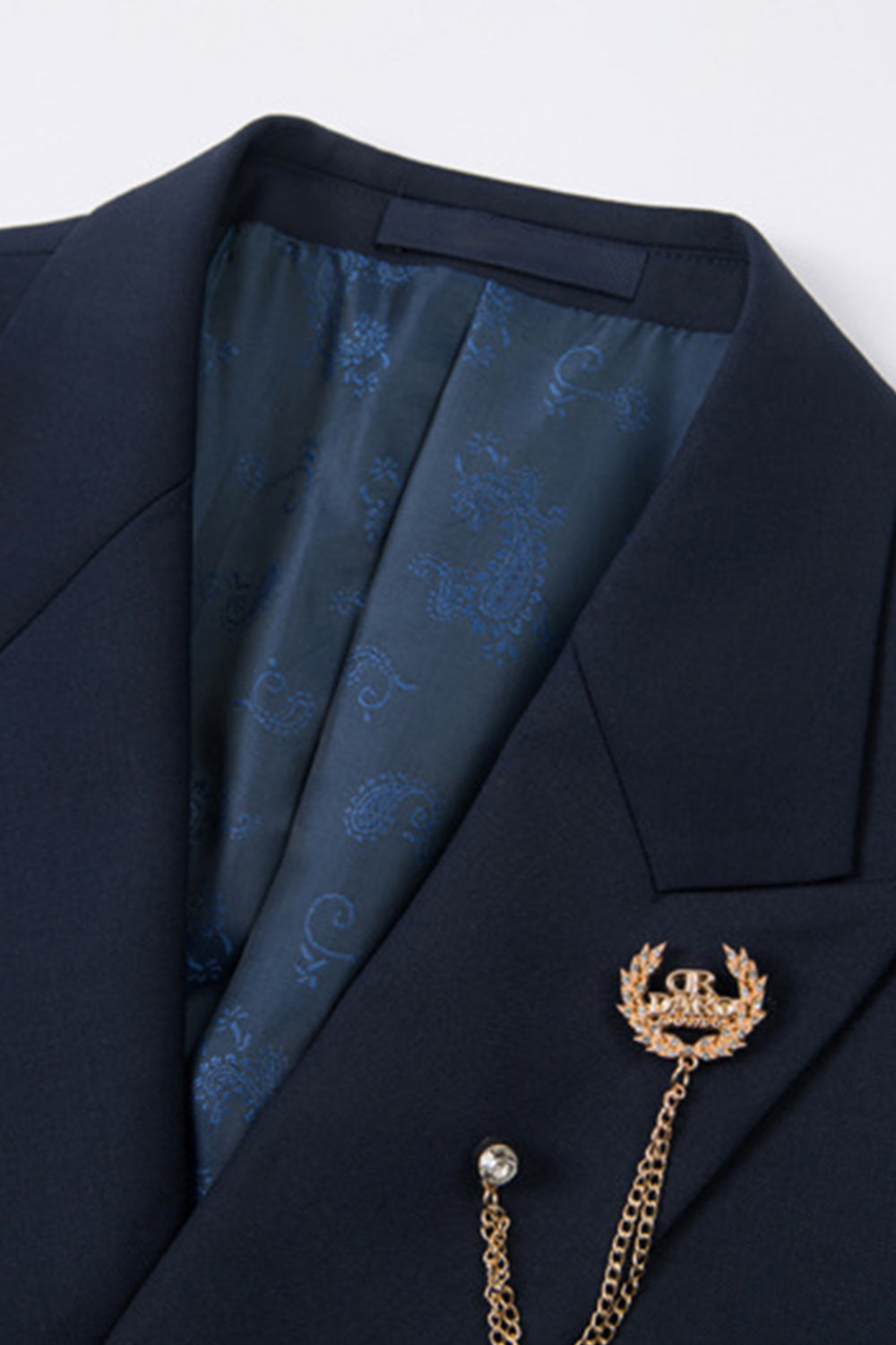 2-piece Black Peaked Lapel Double Breasted Men's Suits
