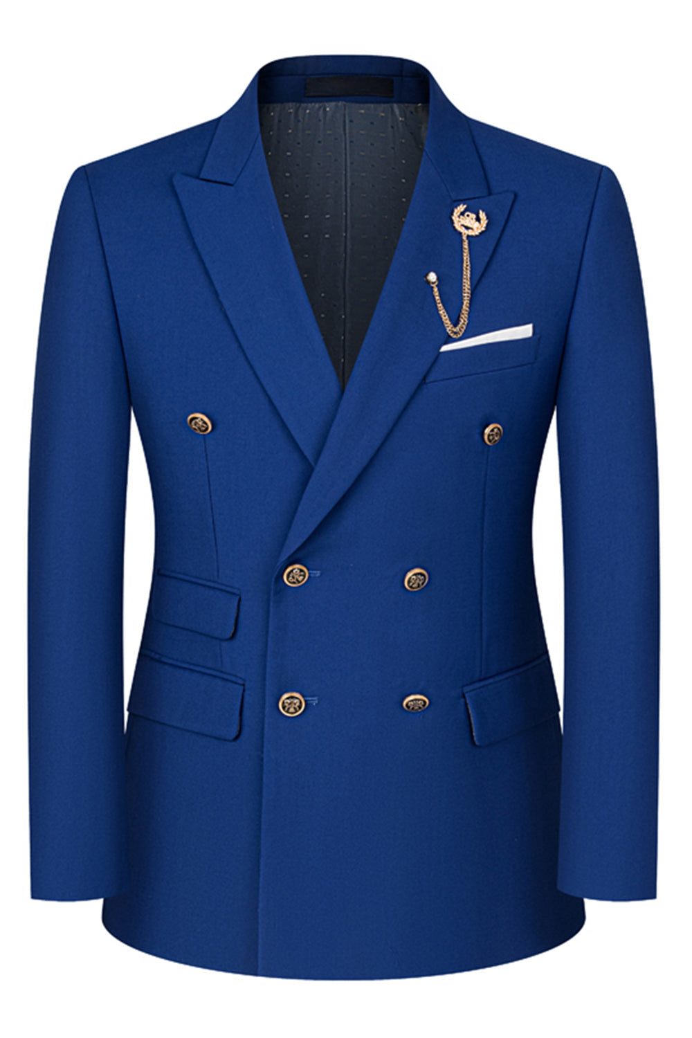 2-piece Black Peaked Lapel Double Breasted Men's Suits