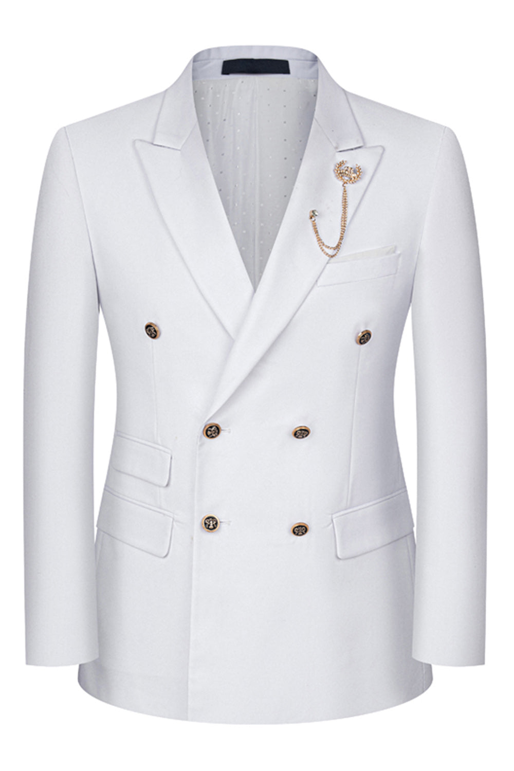 2-piece Black Peaked Lapel Double Breasted Men's Suits