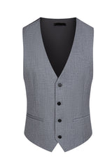 3 Piece Blue One Button Peak Lapel Men's Prom Suits