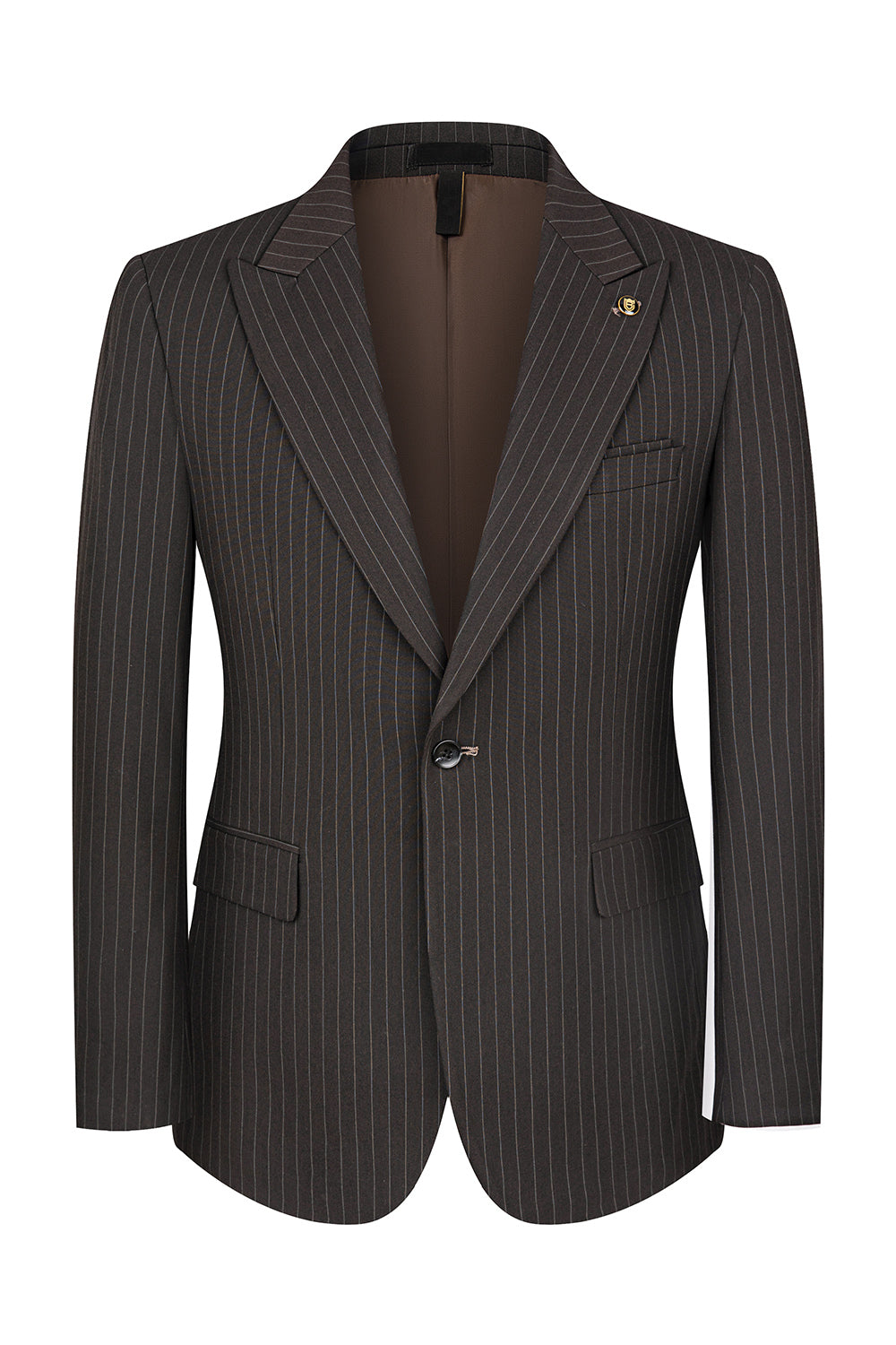 3 Piece Blue One Button Peak Lapel Men's Prom Suits
