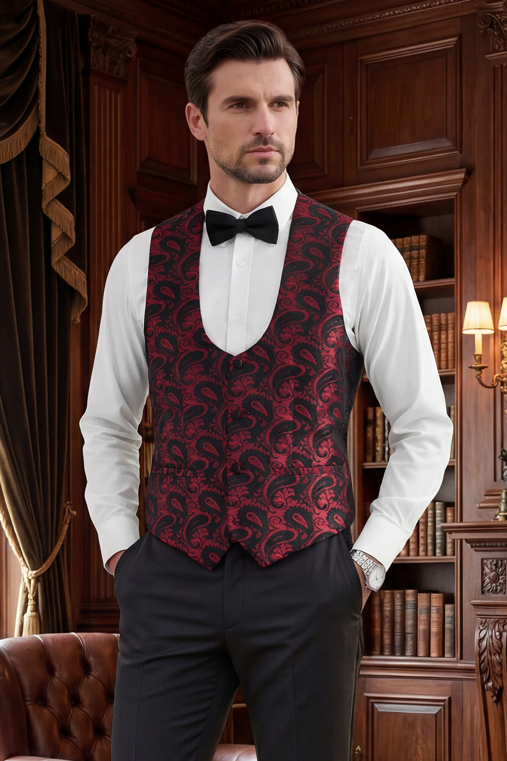 3 Piece Blue One Button Shawl Lapel Jacquard Men's Prom Suits
