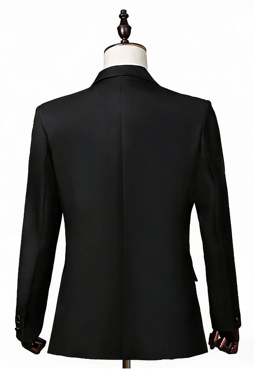 2 Piece Black One Button Peak Lapel Men's Prom Suits