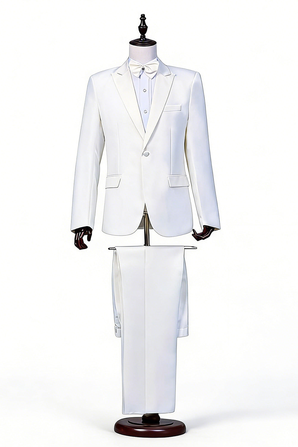 2 Piece Black One Button Peak Lapel Men's Prom Suits