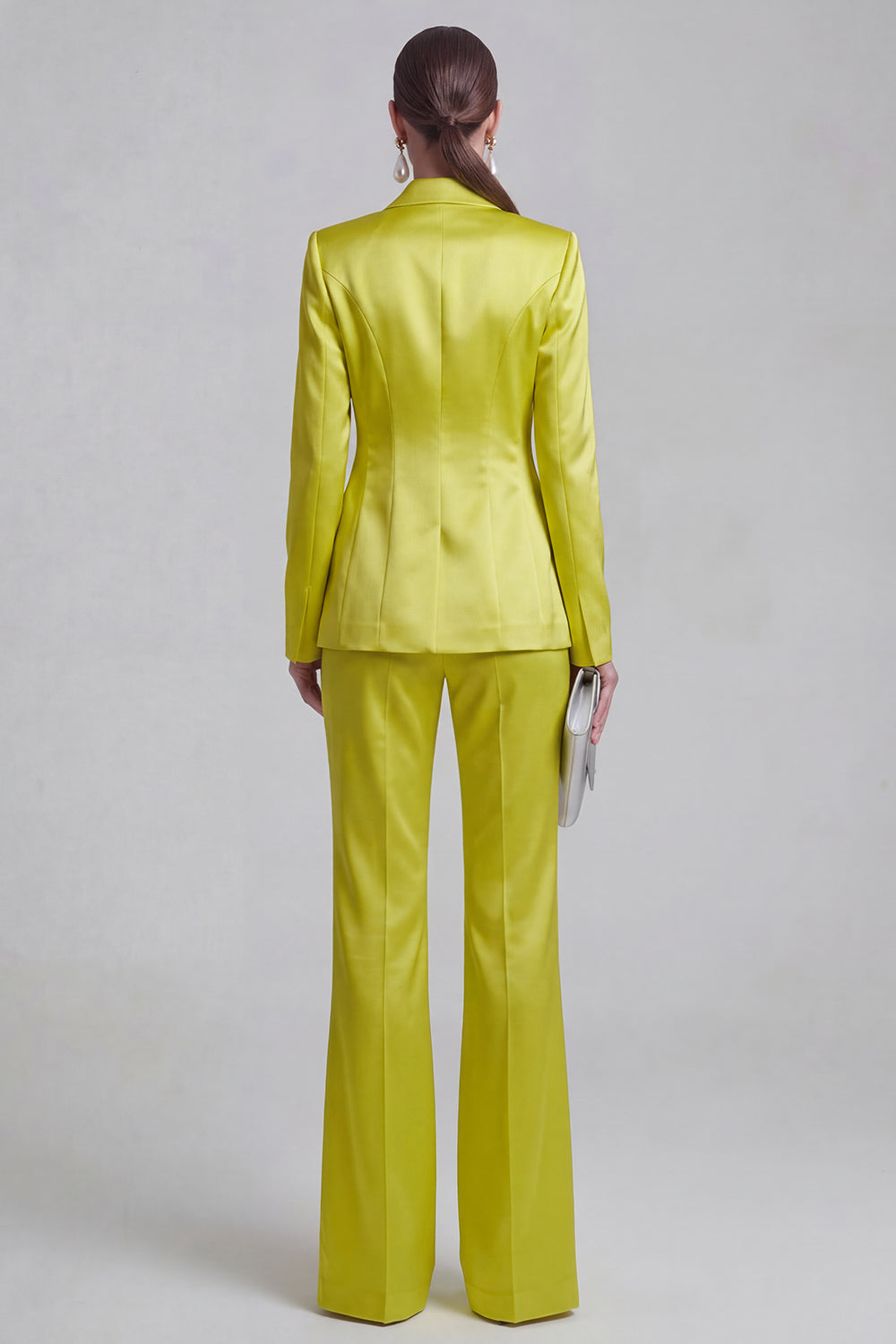 2 Piece Blue Peak Lapel Women Suits with Sleeves
