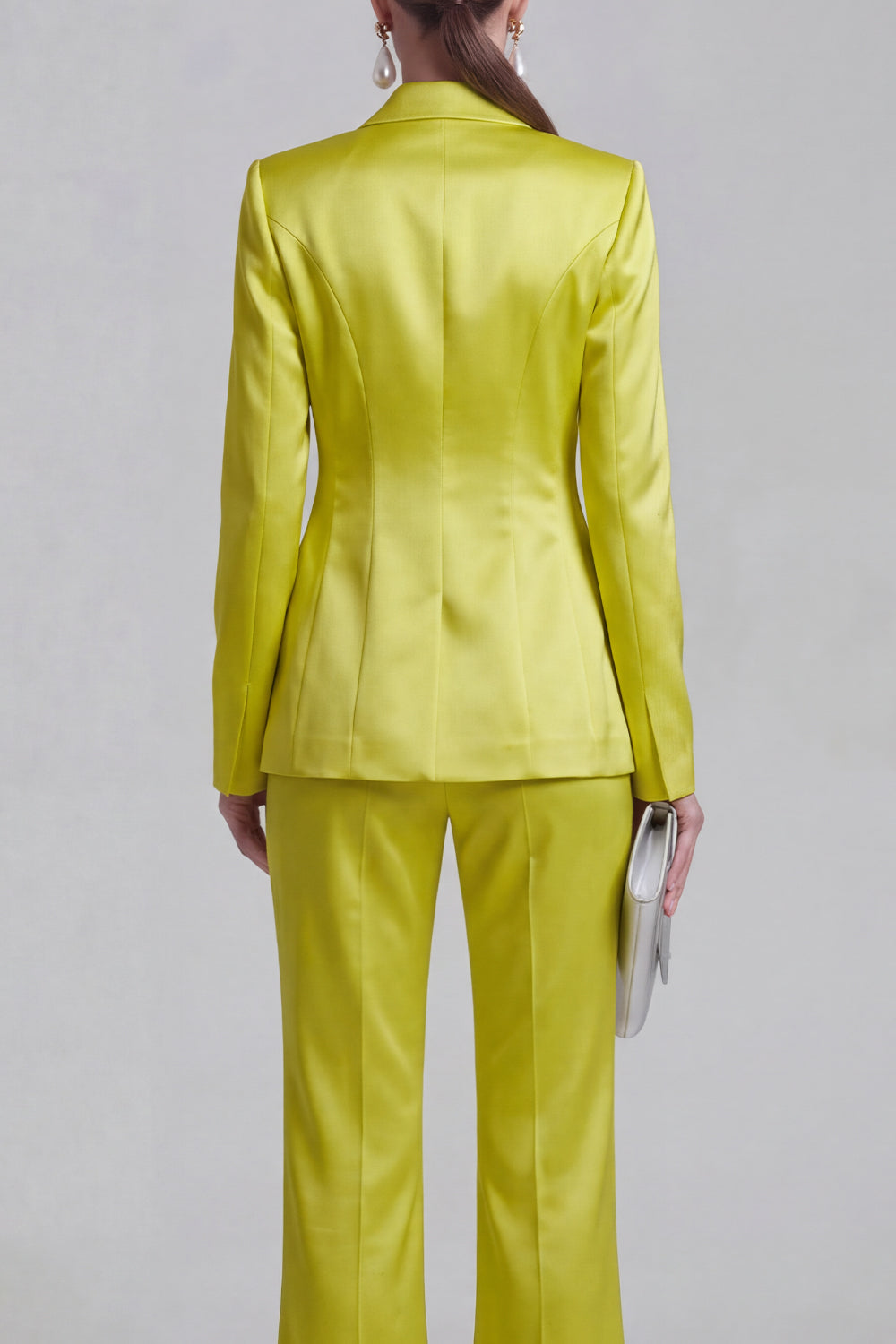 2 Piece Blue Peak Lapel Women Suits with Sleeves
