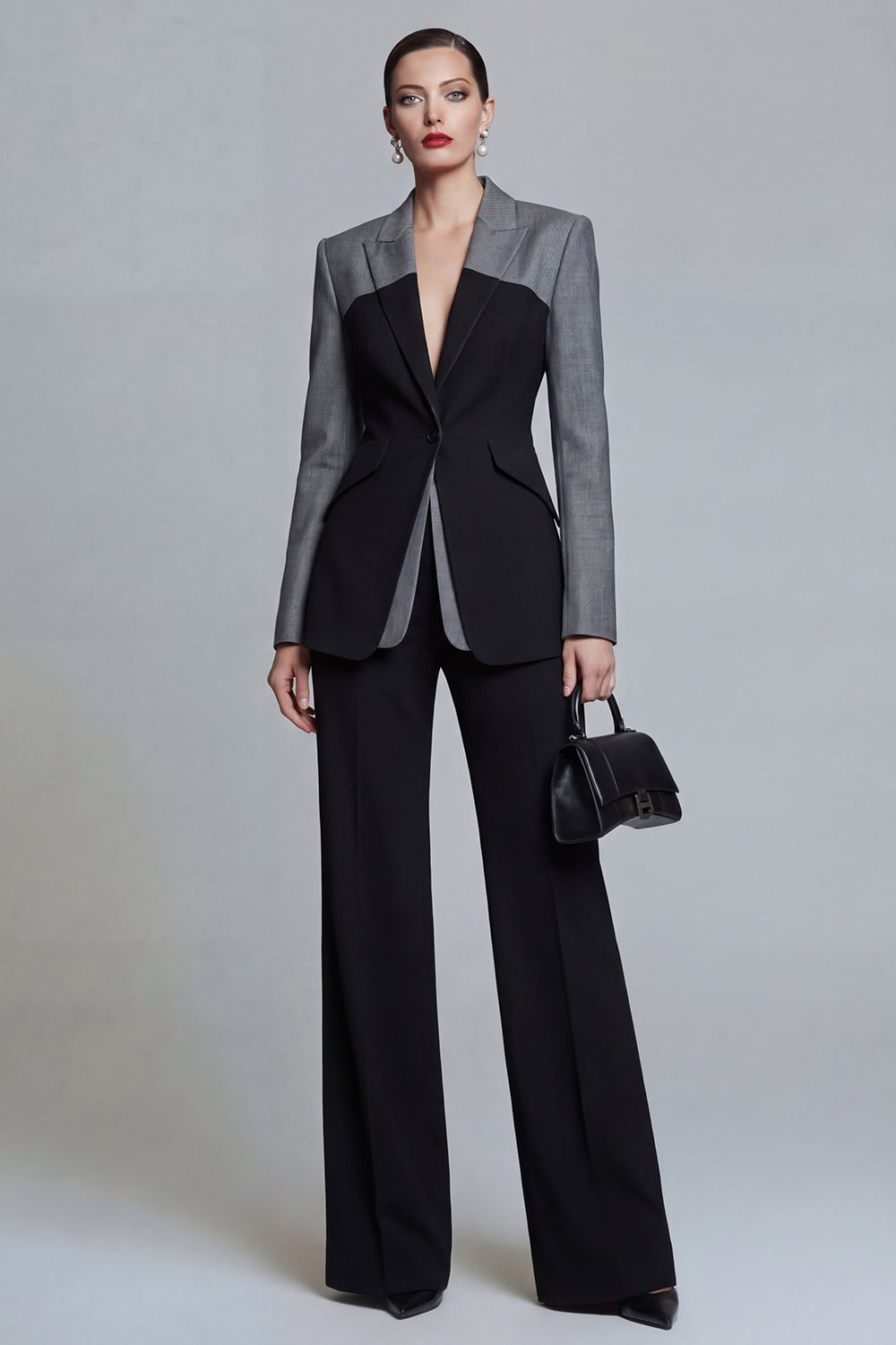 2 Piece Black Single Breasted Peak Lapel Slim Fit Prom Suits