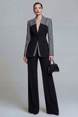 2 Piece Black Single Breasted Peak Lapel Slim Fit Prom Suits