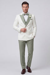 3 Piece Black Double Breasted Peak Lapel Men's Prom Suits