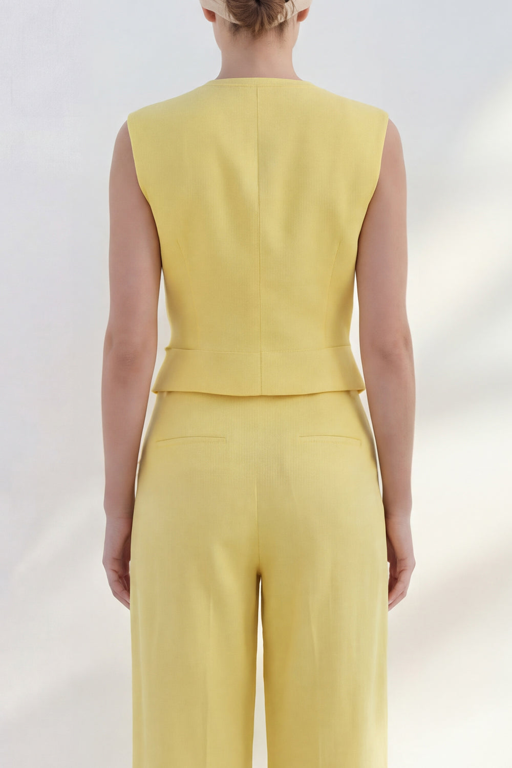 2 Piece Yellow Butter Shawl Lapel Double Breasted Business Suits with Pockets