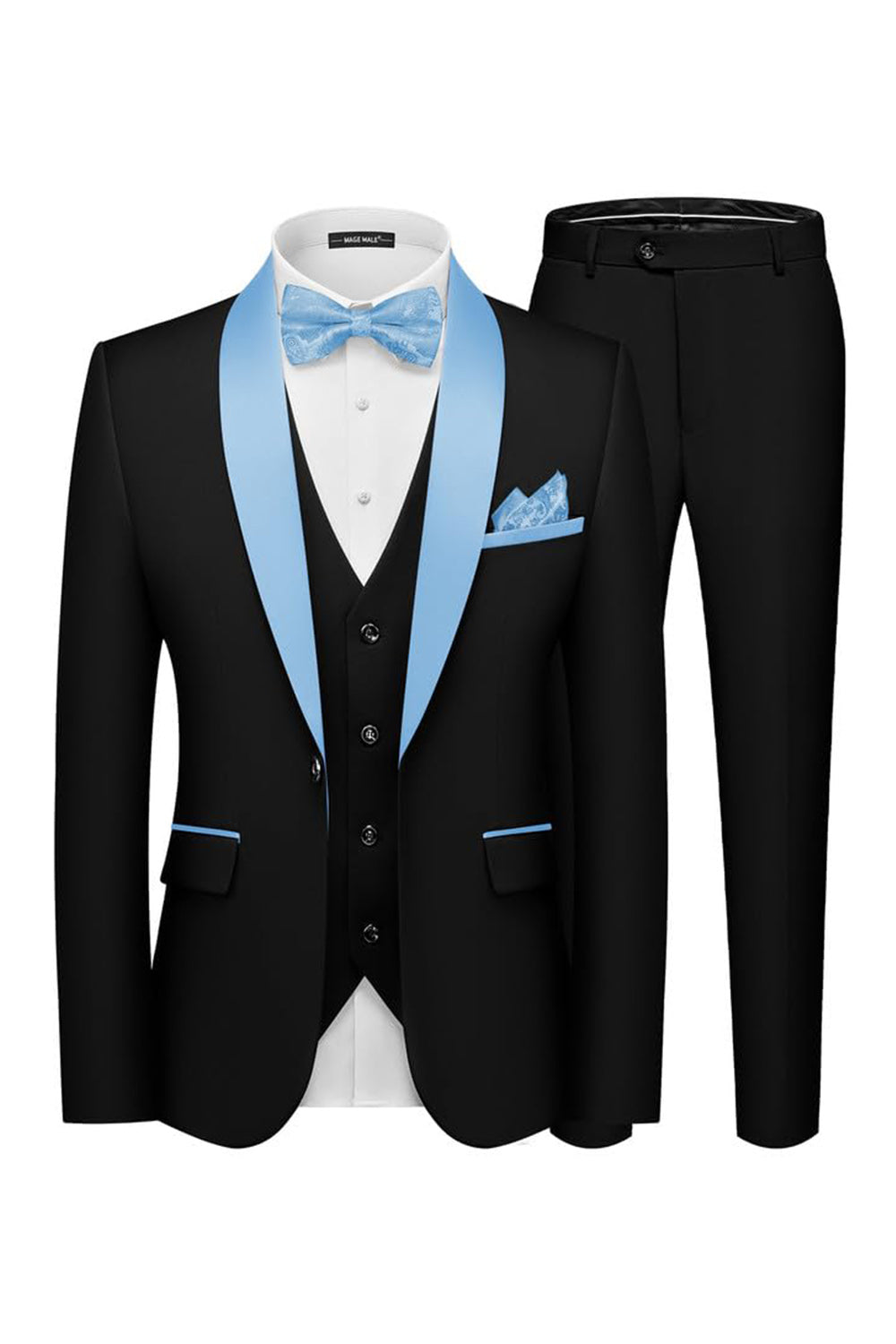 3 Piece Shawl Lapel Dark Green One Button Men's Prom Suits