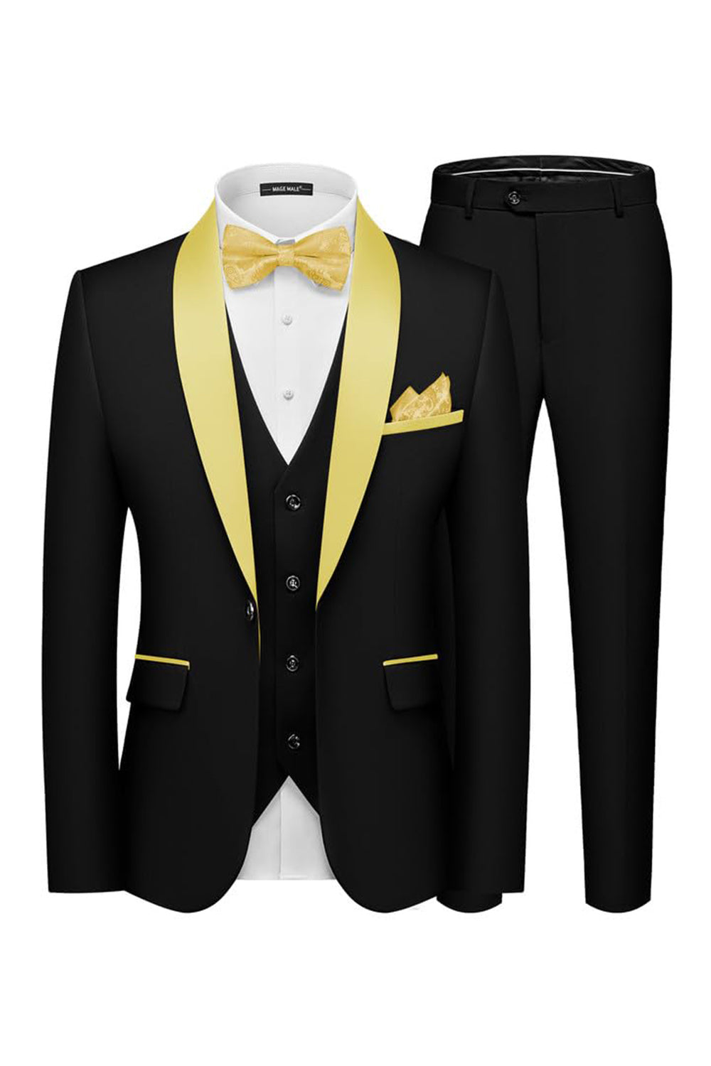 3 Piece Shawl Lapel Dark Green One Button Men's Prom Suits