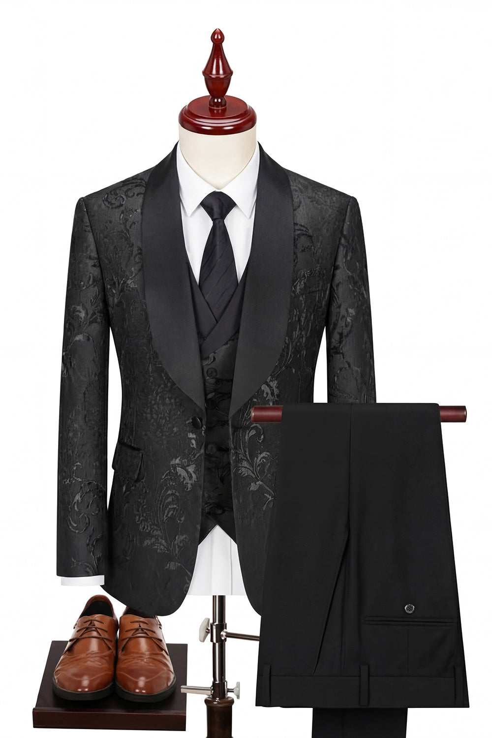 3 Piece Blue Shawl Lapel One Button Men's Wedding Suits