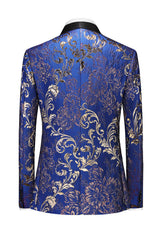 3 Piece Blue Shawl Lapel One Button Men's Wedding Suits