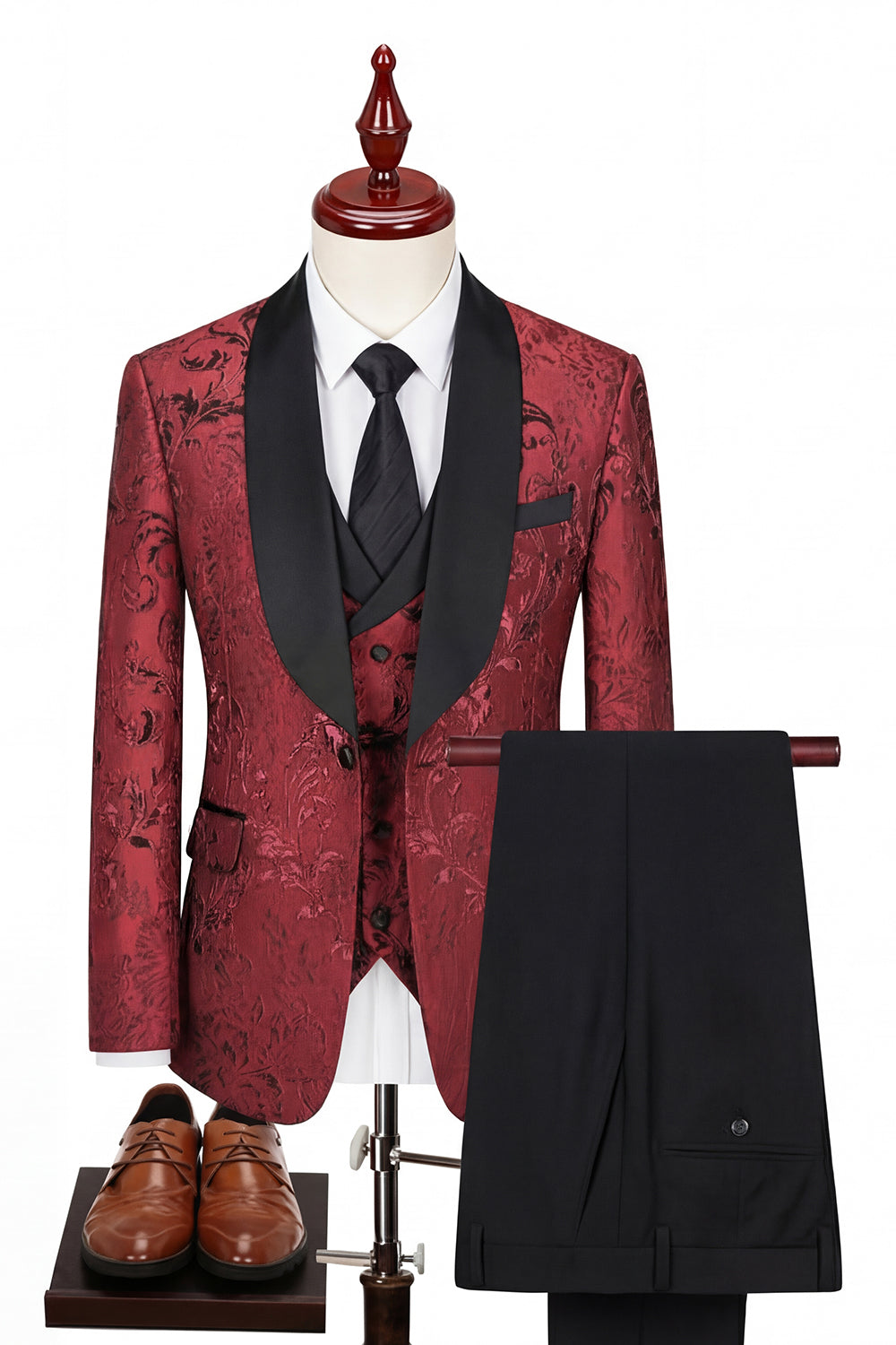 3 Piece Blue Shawl Lapel One Button Men's Wedding Suits