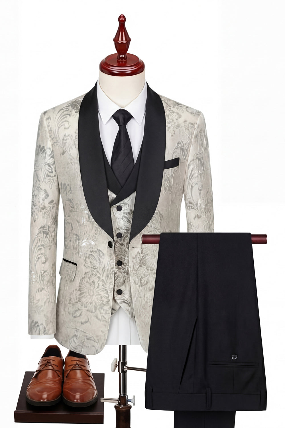 3 Piece Blue Shawl Lapel One Button Men's Wedding Suits