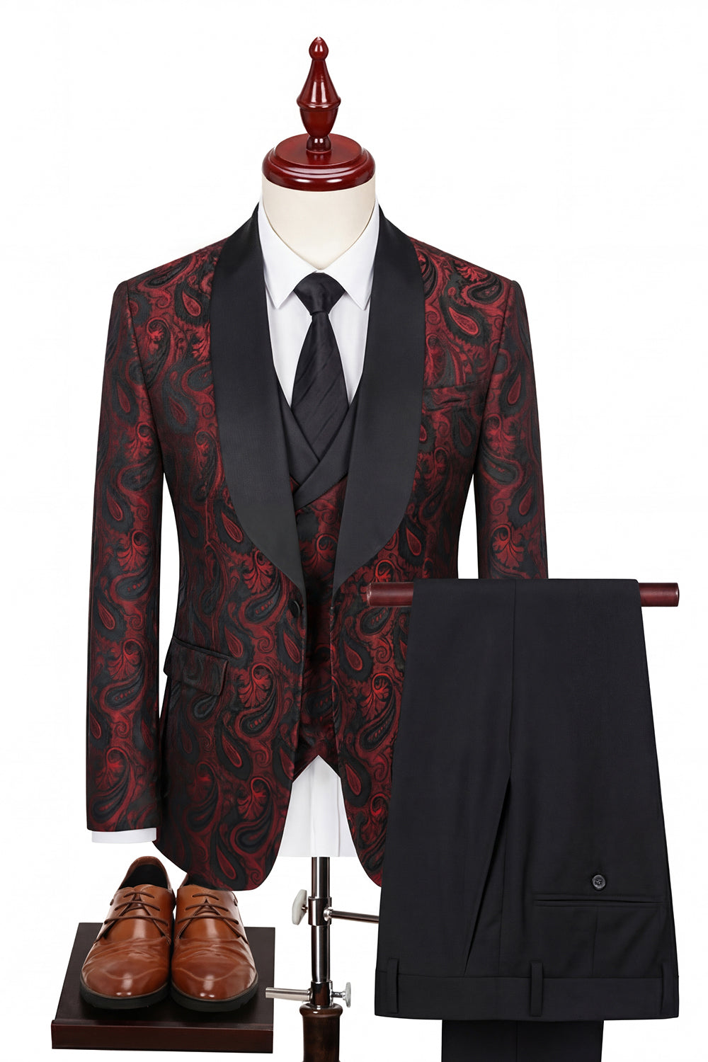 3 Piece Dark Green Shawl Lapel One Button Men's Prom Suits