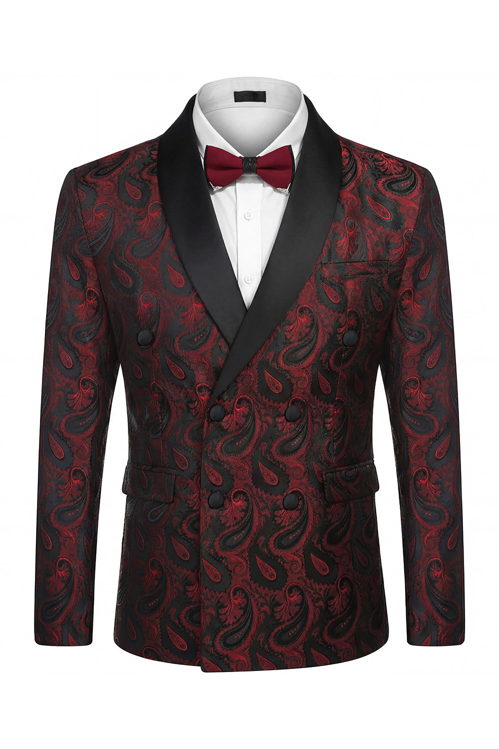 2 Piece Shawl Lapel Black Double Breasted Men's Wedding Suits