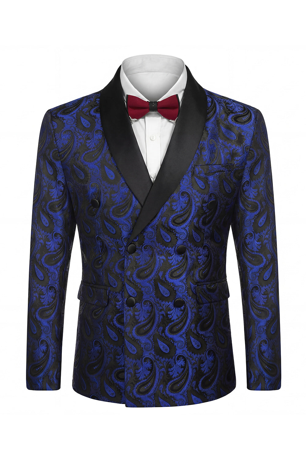 2 Piece Shawl Lapel Black Double Breasted Men's Wedding Suits