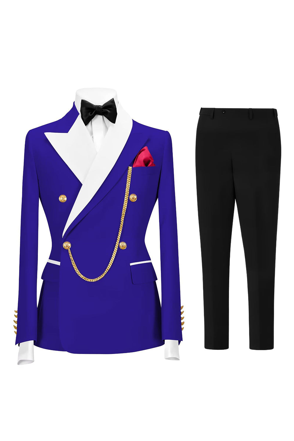 2 Piece Champagne Peak Lapel Double Breasted Men's Prom Suits