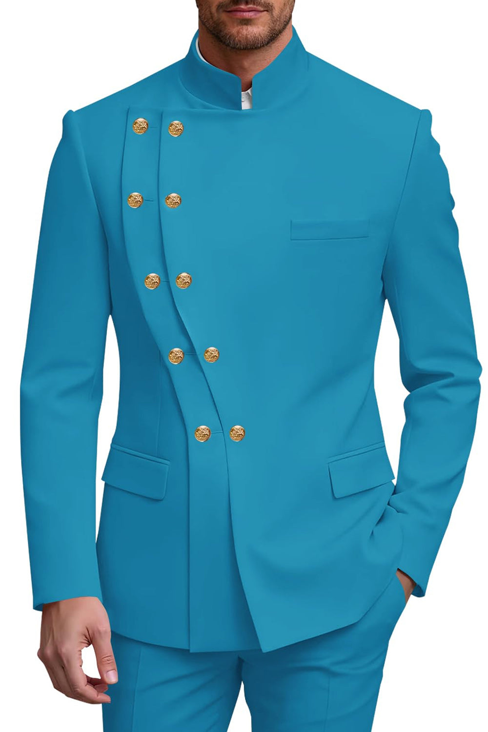 2 Piece Double Breasted Black Men's Prom Suits