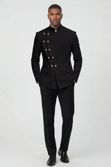 2 Piece Double Breasted Black Men's Prom Suits