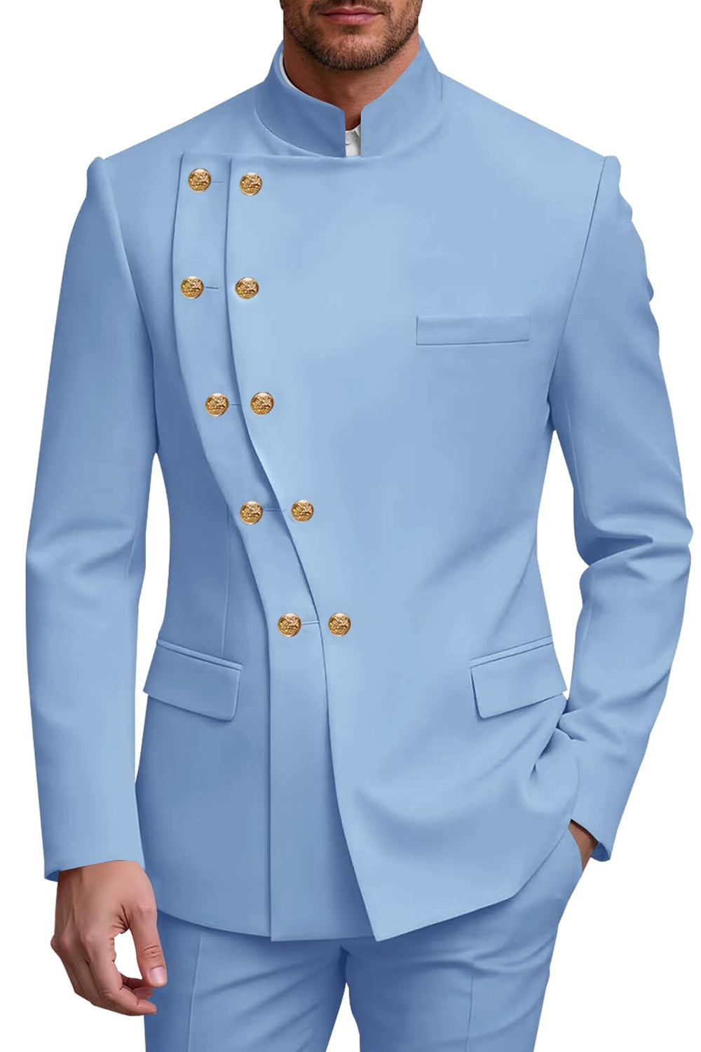 2 Piece Double Breasted Black Men's Prom Suits