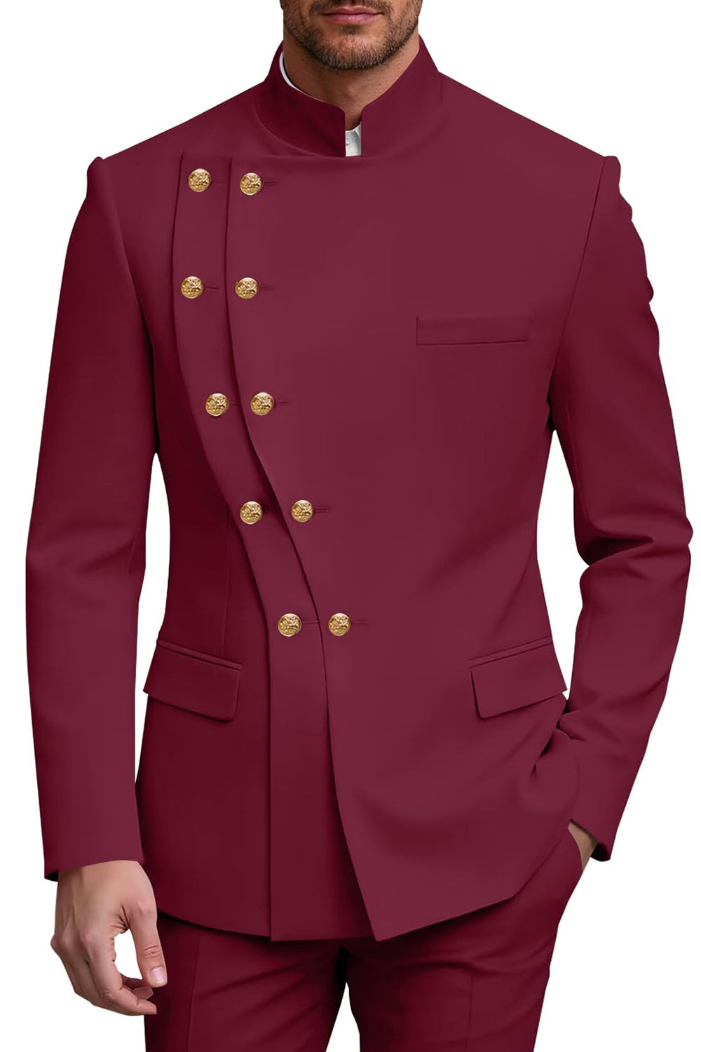 2 Piece Double Breasted Black Men's Prom Suits