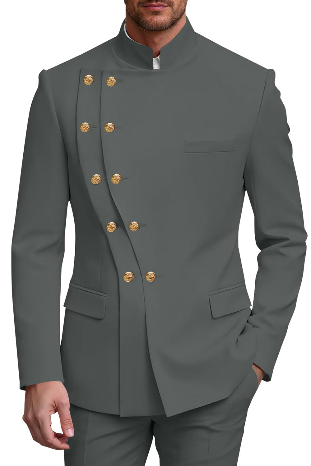 2 Piece Double Breasted Black Men's Prom Suits