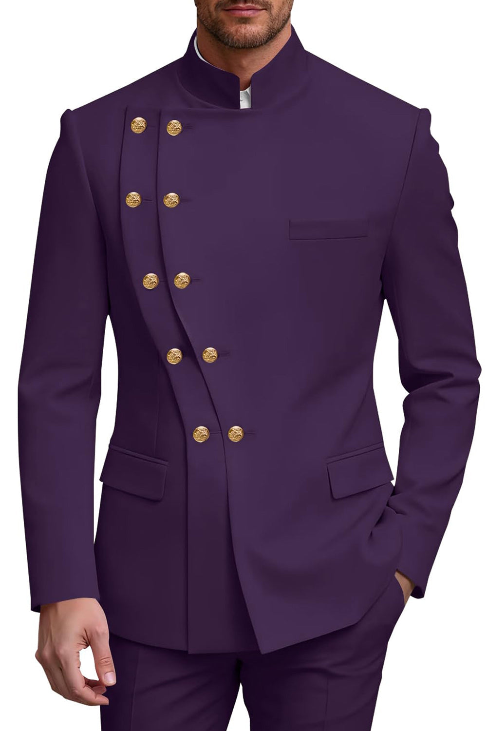 2 Piece Double Breasted Black Men's Prom Suits