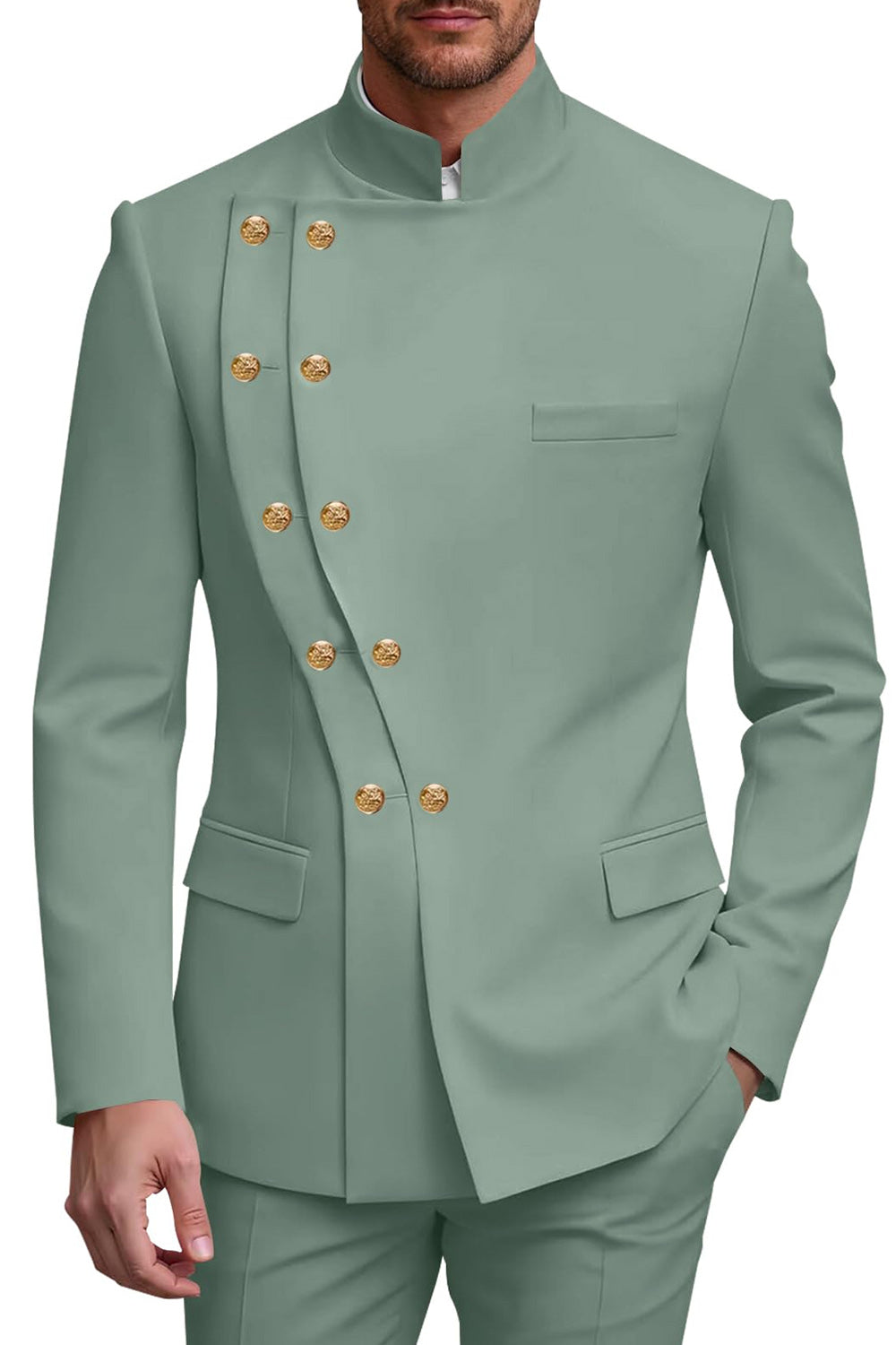 2 Piece Double Breasted Black Men's Prom Suits