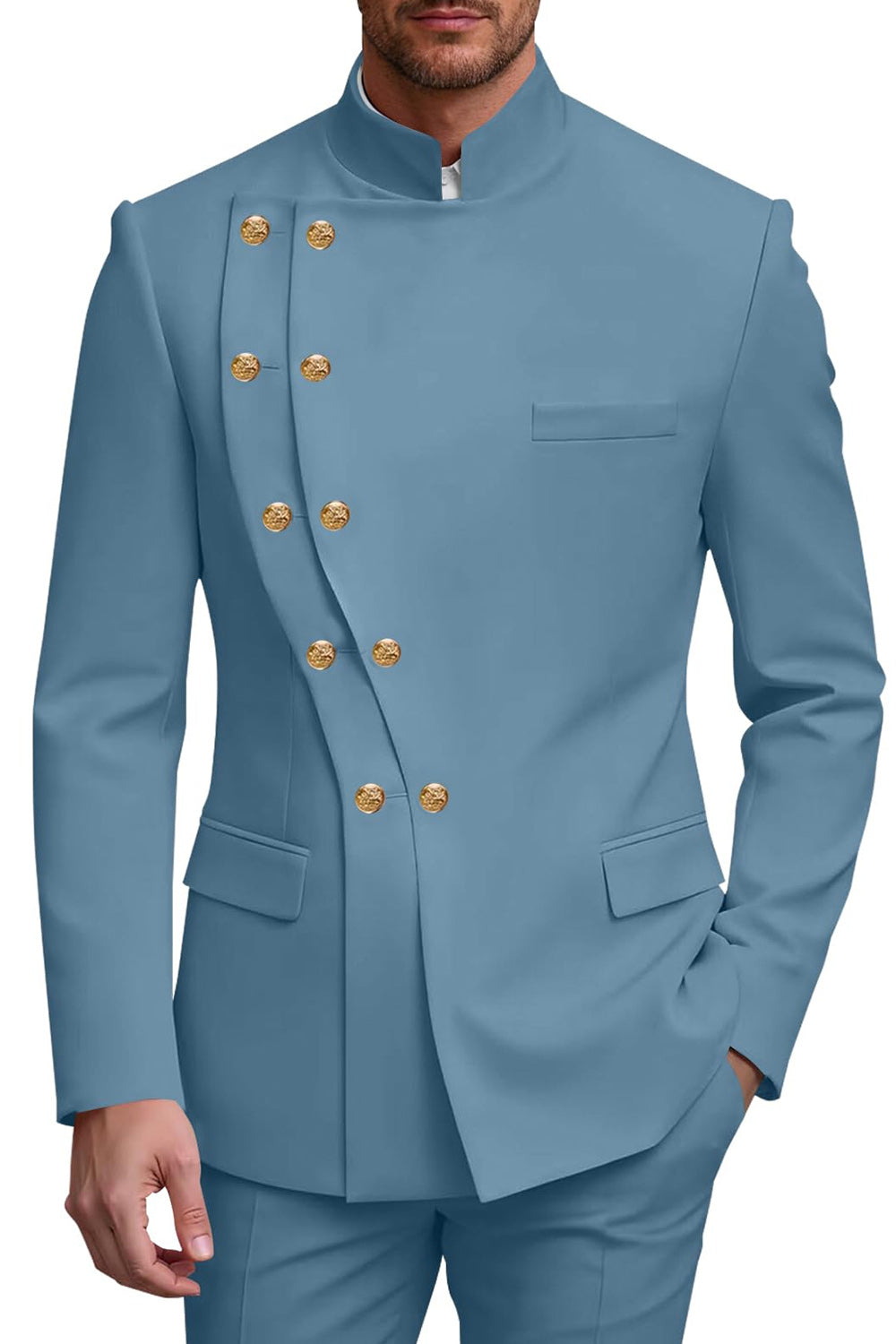 2 Piece Double Breasted Black Men's Prom Suits