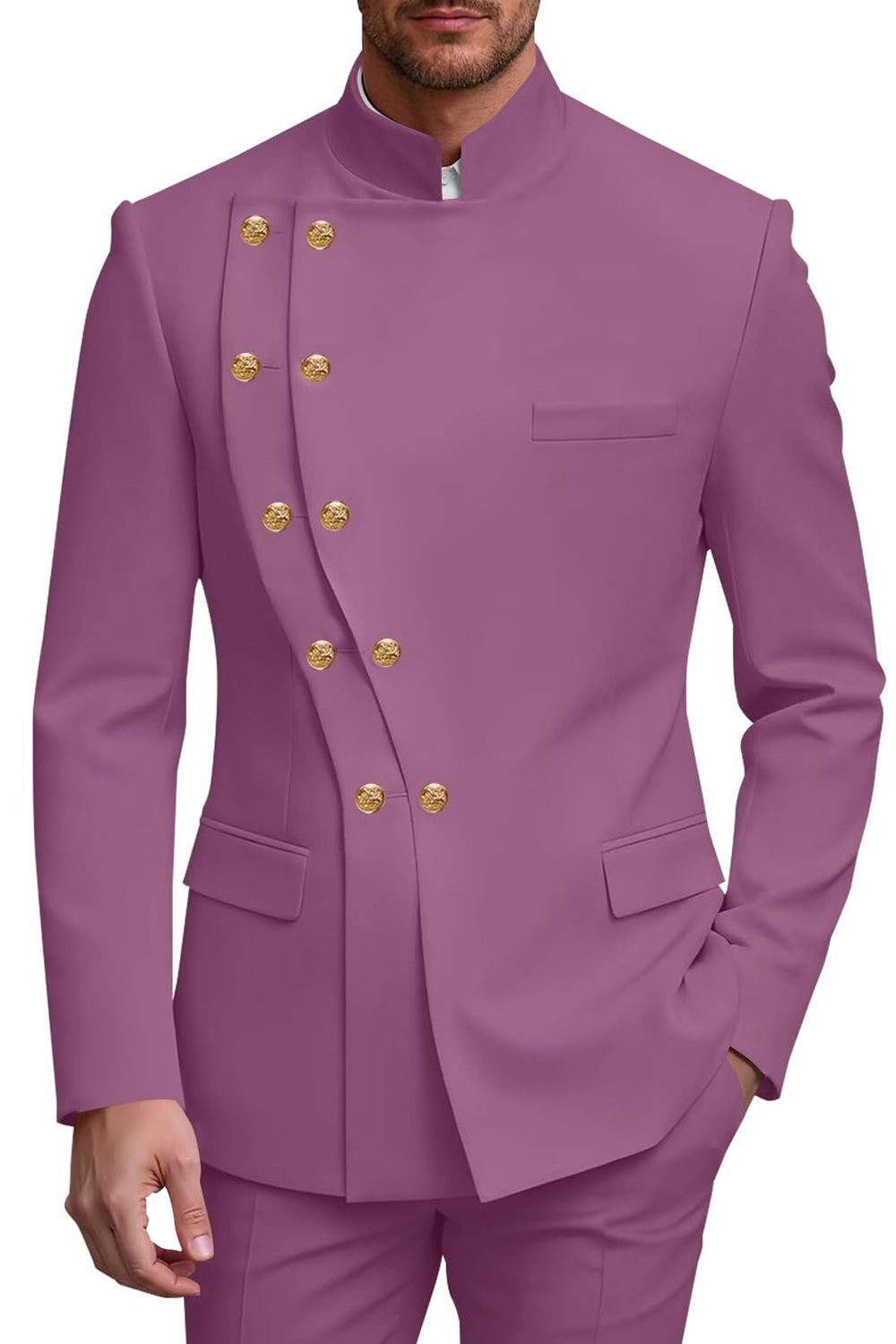2 Piece Double Breasted Black Men's Prom Suits
