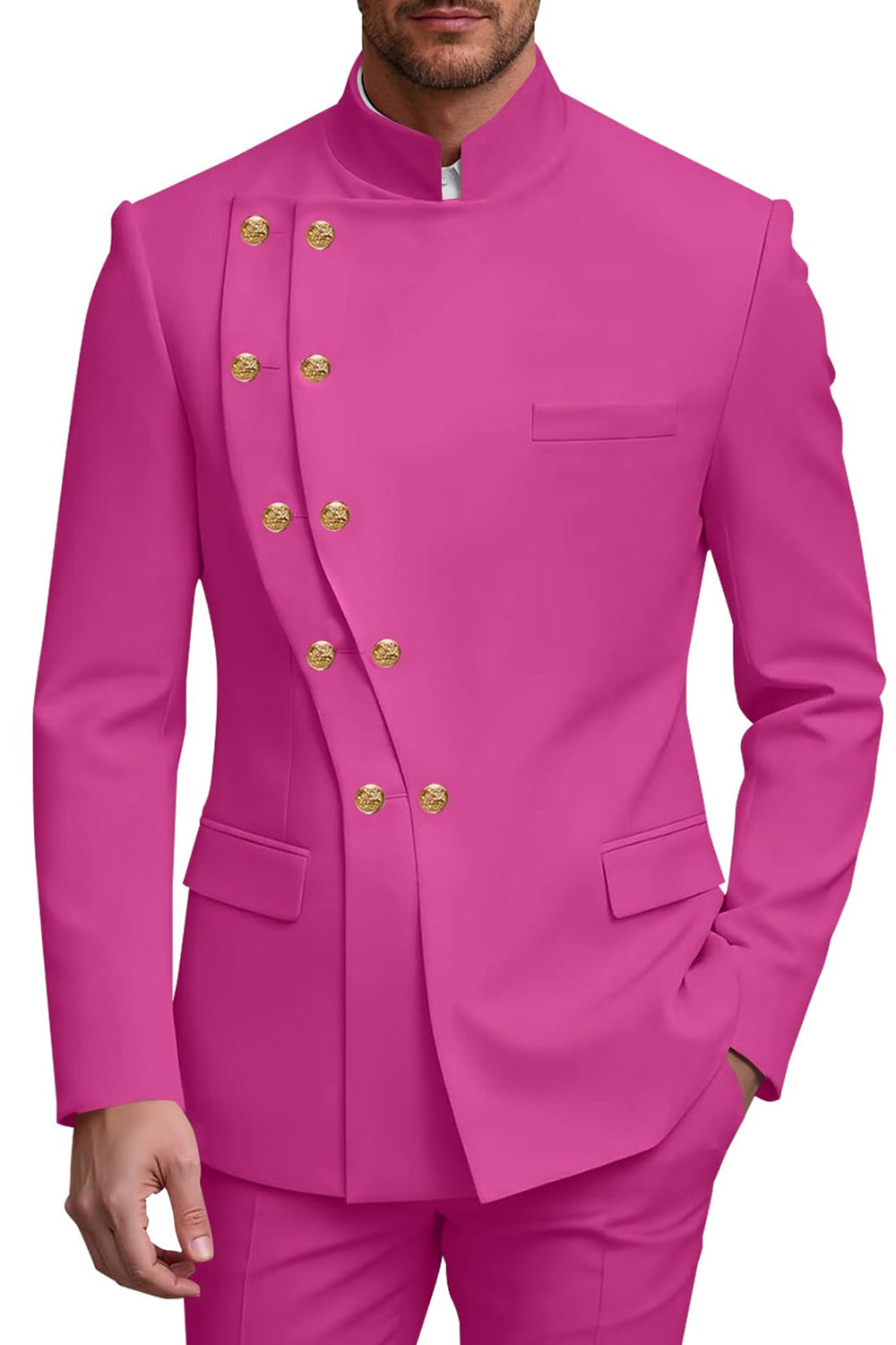2 Piece Double Breasted Black Men's Prom Suits