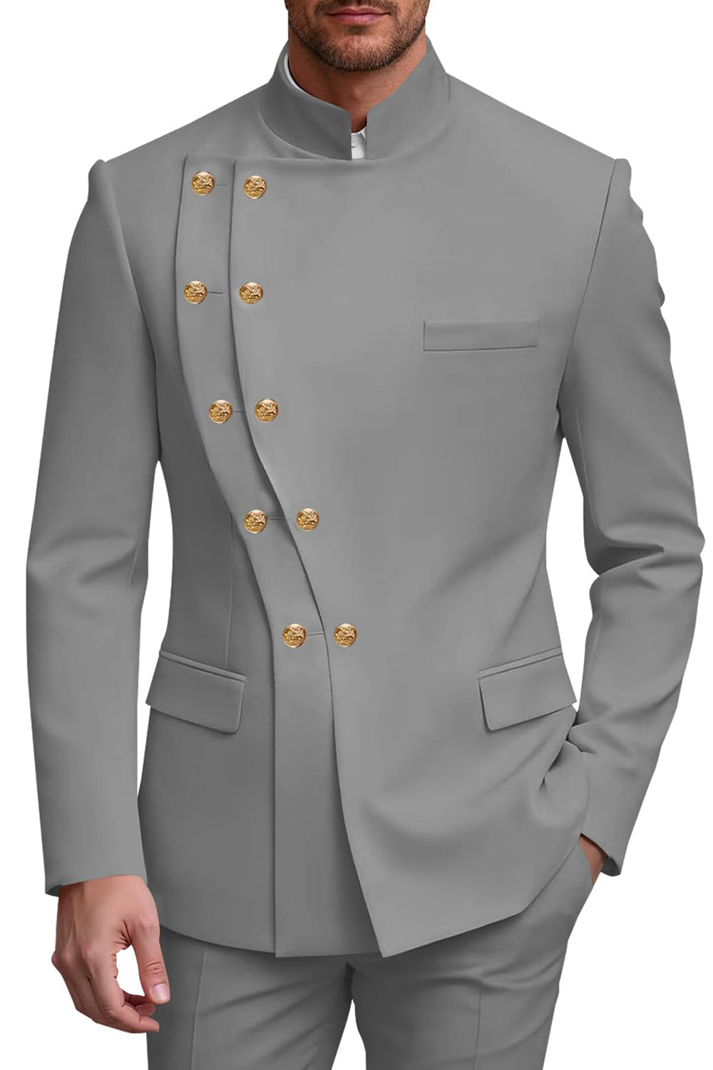 2 Piece Double Breasted Black Men's Prom Suits