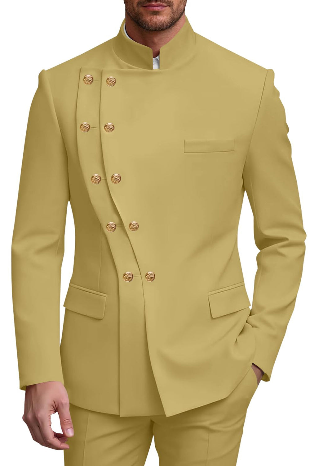 2 Piece Double Breasted Black Men's Prom Suits