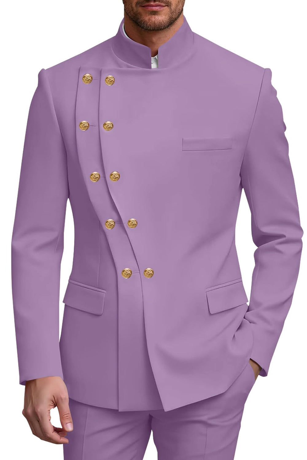 2 Piece Double Breasted Black Men's Prom Suits
